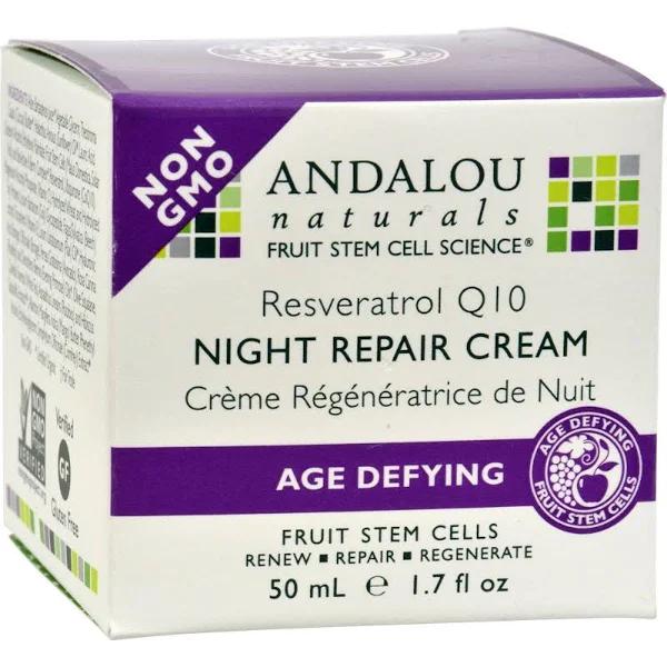 Andalou Naturals Resveratrol Q10 Night Repair Cream 1.7 oz