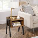 VASAGLE Rustic Brown and Black Side Table