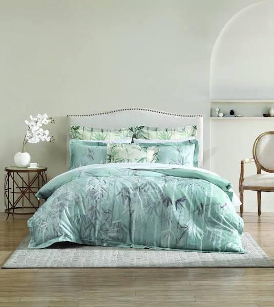 Bamboo Florette Sage Quilt Cover Set by Linen-House (King)