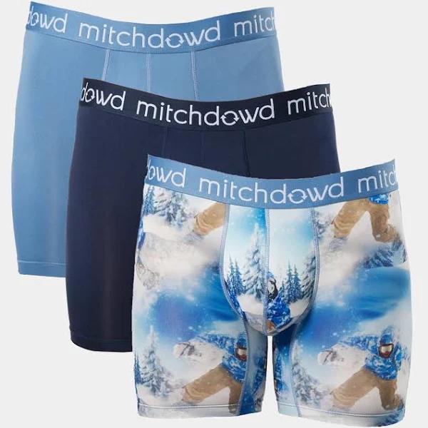 Mitch Dowd - Men's Eco Snow Boarder Recycled Repreve Comfort Trunk 3 Pack - Denim