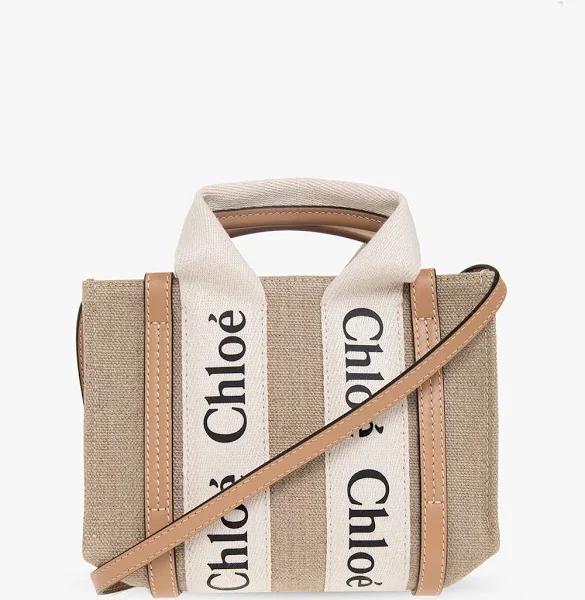 Chloé - Woody Mini Tote Bag, Women , Beige