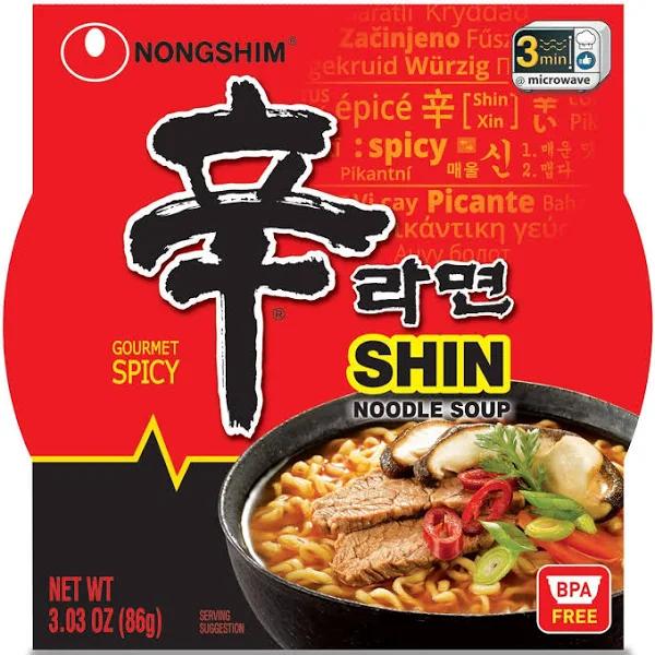 Nongshim Shin Original Ramyun Bowl, Gourmet Spicy, 3.03 Ounce (Pack of 12)