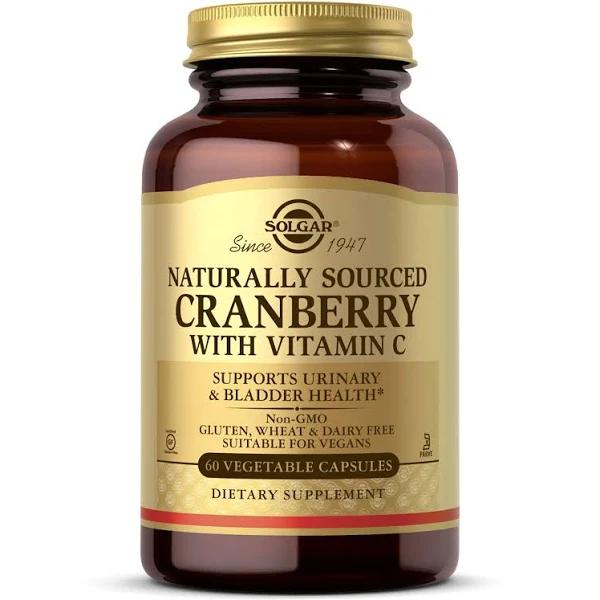 Solgar - Natural Cranberry With Vitamin C, 60 Vegetable Capsules