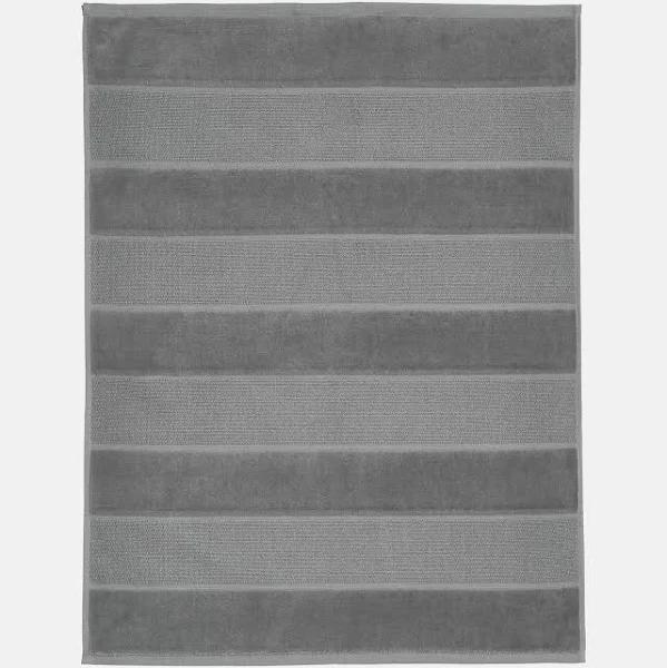 Linen House - Grey Bath Mats - Velour Stripe Bath Mat - Size One Size, Bath Mat at The Iconic