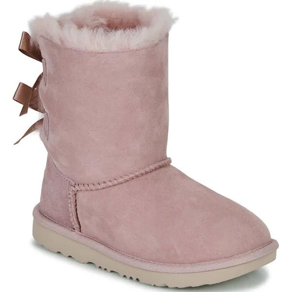 UGG Bailey Bow II Boots Grey Pink Junior - 33.5