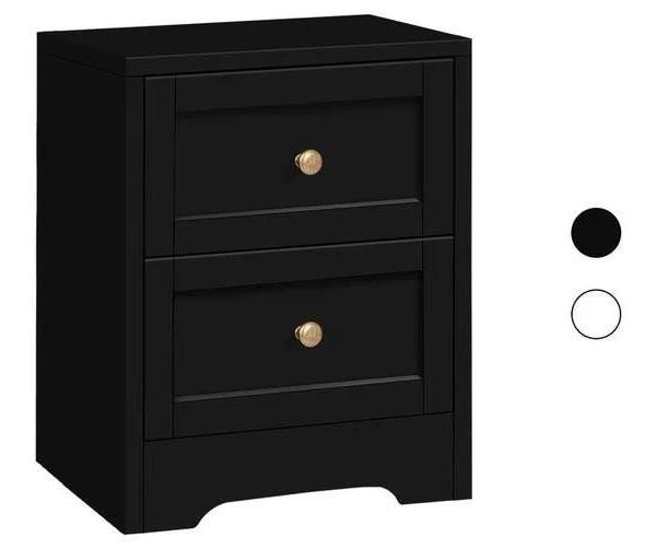 ALFORDSON Bedside Table Hamptons Nightstand Storage Side End Cabinet Black