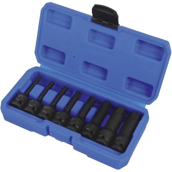 Mechpro Blue Impact Hex Bit Set Metric 1/2in Drive 8pc - MPBSK132K