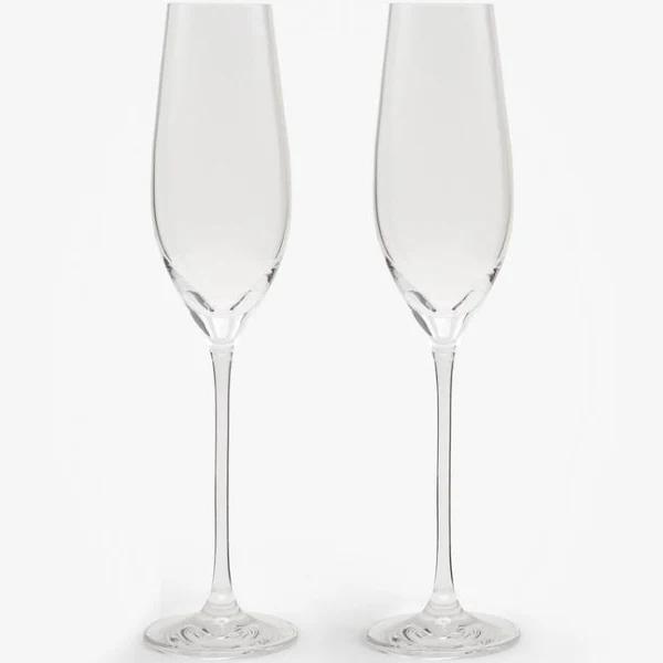 Country Road Vienna Flute Set of 2 in Clear White NS