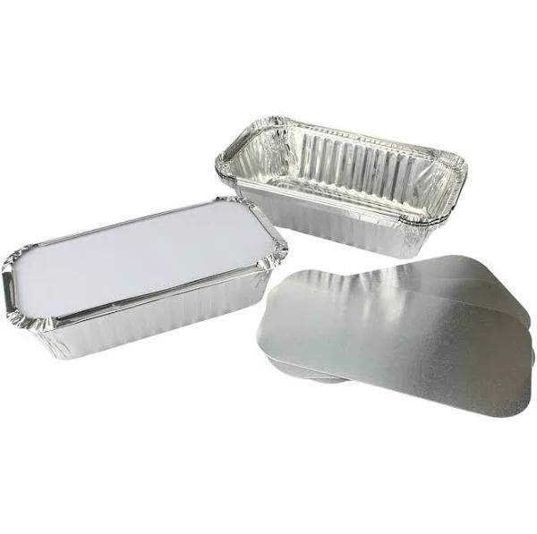 Foil BBQ Trays 4 with Cardboard Lids Party Catering Takeaway Food Storage