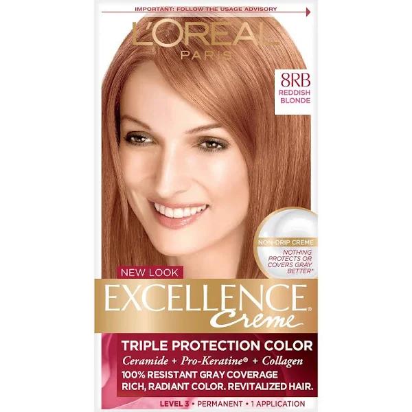 L'Oreal Paris Excellence Creme Hair Color, Medium Reddish Blonde 8RB