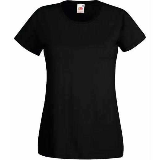 Fruit of The Loom Ladies/Womens Lady-Fit Valueweight Short Sleeve T-Shirt Black S