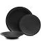 Salt & Pepper Plisset 12 Piece Dinner Set Black