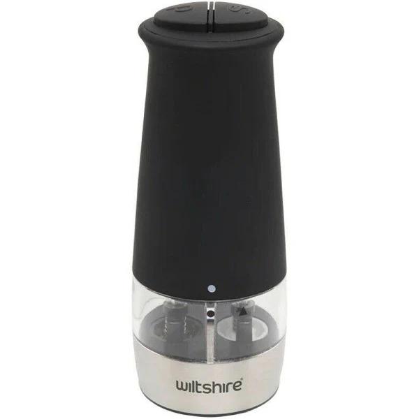 Wiltshire Electric Adjustable Dual Mill Stainless Steel Salt & Pepper Shaker BK - AfterPay & zipPay Available