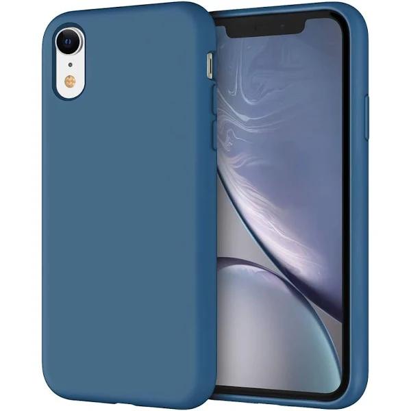 JETech Silicone Case For iPhone XR 6.1-Inch, Silky-Soft Touch Full-Body Protective Case, Shockproof Cover with Microfiber Lining (Blue Cobalt)