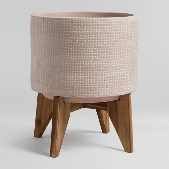 Averi Planter Wooden Stand Pink by Freedom