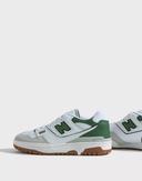 New Balance White & Green 550 Sneakers