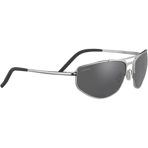 Serengeti Mens Masten Shiny Silver Polarized Sunglasses