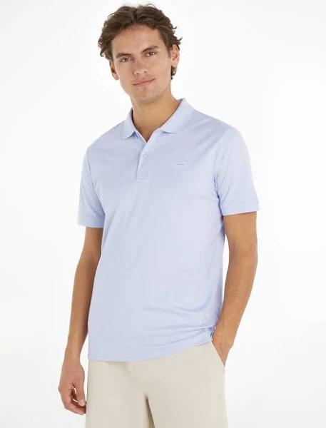 Calvin Klein Smooth Cotton Slim Polo in Blue S