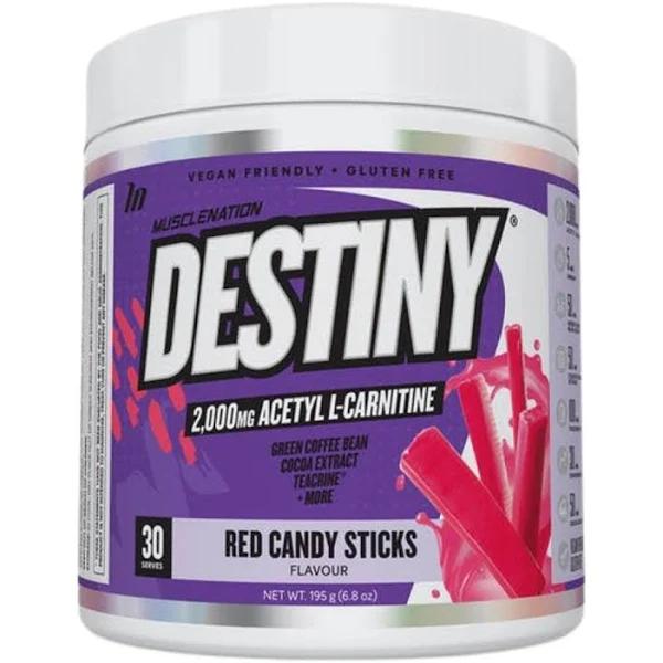 Muscle Nation Destiny Fat Burner - 30 Serves - Red Candy Sticks