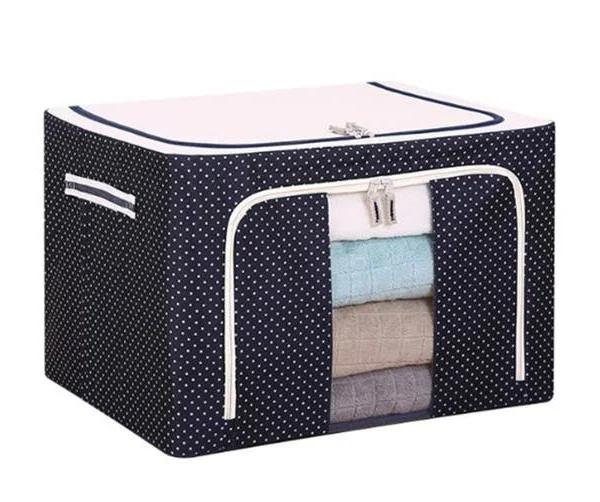 JunChang 22L Small Steel Frame Storage Box Finishing Box Quilt Storage Box Folding Wardrobe Cloth Storage Bag With Lid