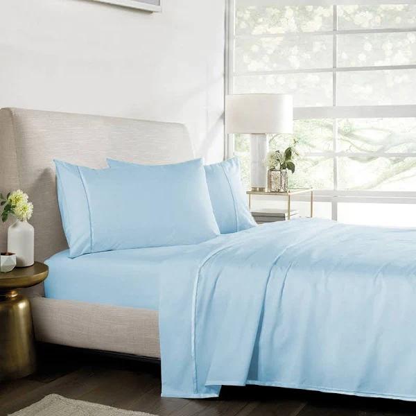 1000TC Pure Egyptian Cotton Sheet Set - Pale Blue (Size: Queen)