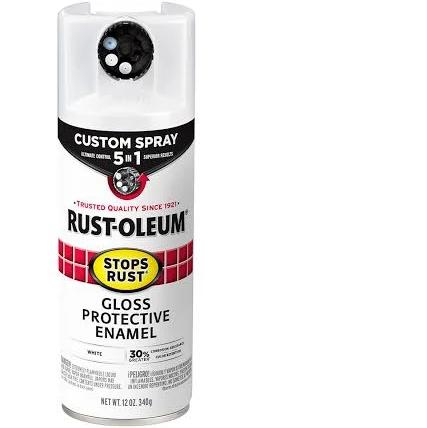 Rustoleum Stops Rust Custom Colour 5-in-1 Rust-Oleum Custom Spray 5 in 1:376886 - Gloss White - 340g