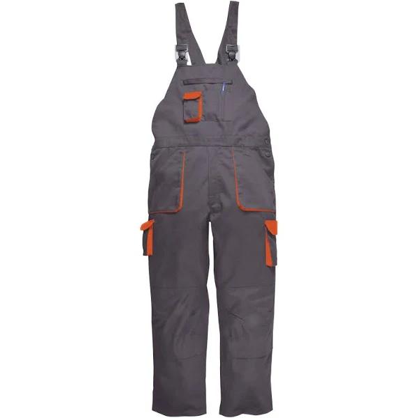 Portwest Contrast Bib & Brace / Workwear (Pack of 2) Grey/Orange Workwear