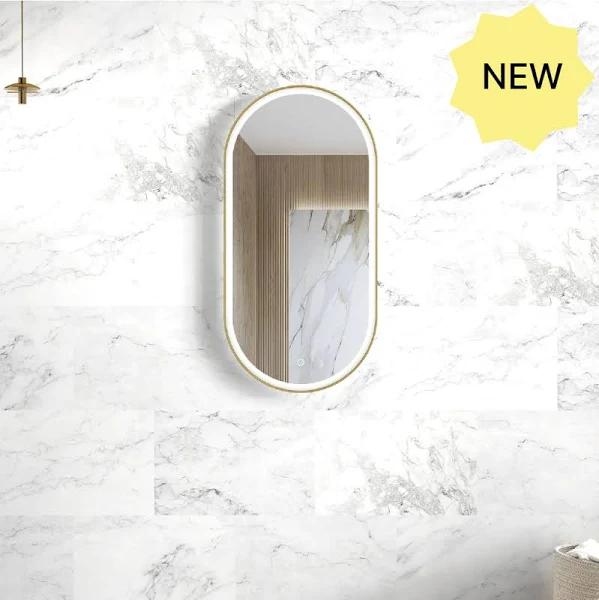 Otti Noosa Brushed Gold Frame LED Mirror 900x450mm