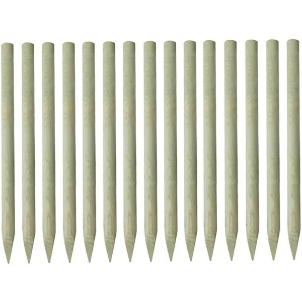 vidaXL Pointed Fence Posts 15 Pcs Impregnated Pinewood 4x150 cm