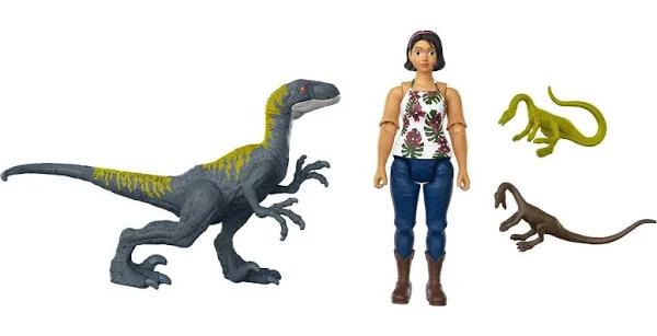 Mattel - Jurassic World Human & Dino Bundle Sammy, Velociraptor & Compy's