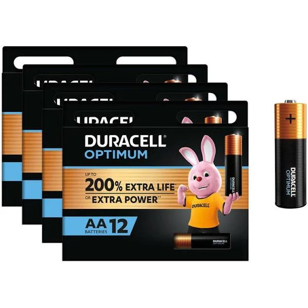 8x 8pc Duracell Optimum Alkaline AA Size Battery Pack Single Use Batteries