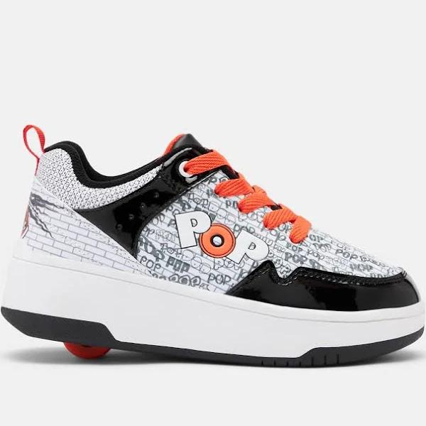 Heelys Boys' Pop Contend Skate Shoes - Black/White/Orange US Size 13 - AfterPay & zipPay Available