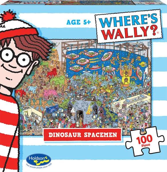 Where's Wally Mini XL Jigsaw Puzzle - Dinosaur Spacemen, 100 Piece