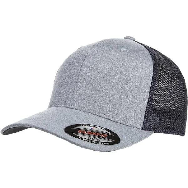 Flexfit 6311 Melange Trucker Mesh, Price/each - Heather/Navy, One Size