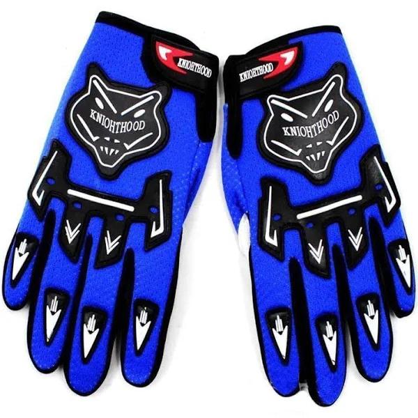 Adult Motocross MX Racing Gloves Off Road Riding Dirt Pit Trail Bike Atomik New - Blue, XL