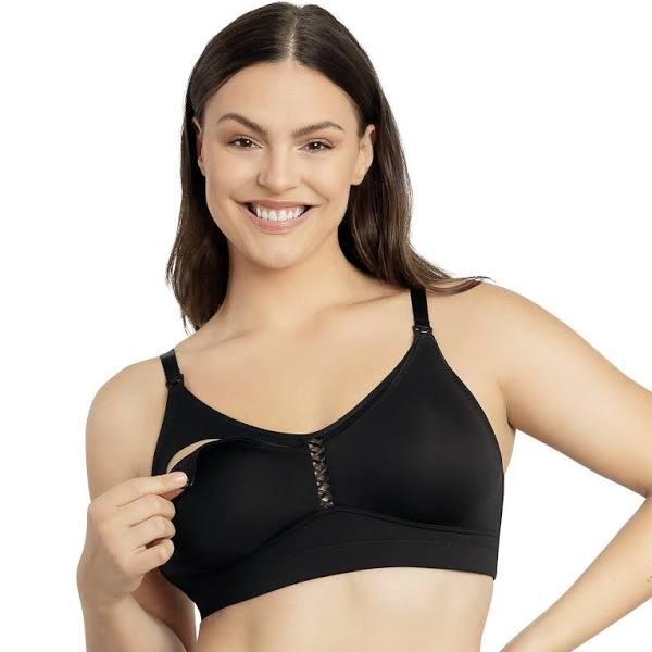 Erika Seamless Wirefree Nursing Bra, Black / 18FF by Parfait