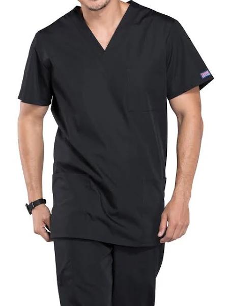 Cherokee Workwear 4876 Scrubs Top Unisex V-Neck Black