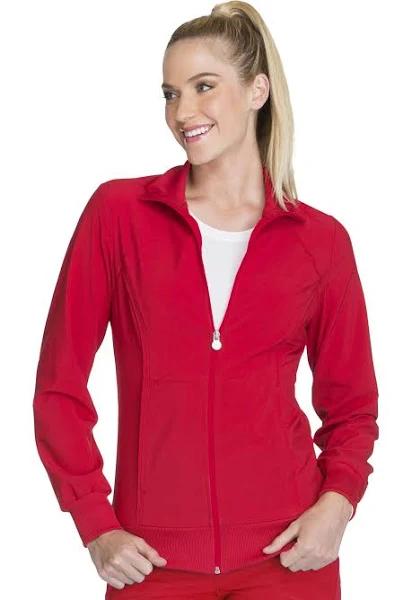 Cherokee Infinity 2391A Scrubs Jacket Womens Zip Front Warm-Up Red