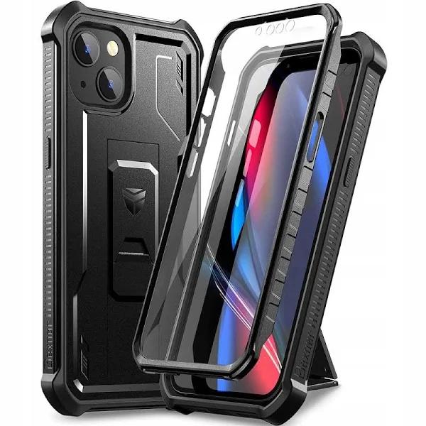 Dexnor For Apple iPhone 13 Case, [Built in Screen Protector and Kickstand] Heavy Duty Military Grade Protection Shockproof Protective Cover For