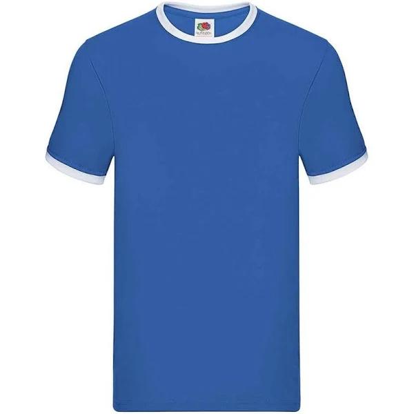 Fruit of The Loom Mens Ringer Contrast T-Shirt (Royal Blue/White) (L)