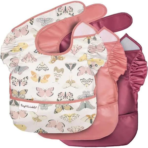 Tiny Twinkle - Mess - Proof Easy Bib 3 Pack - Flutter