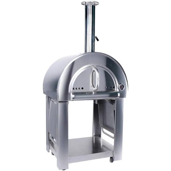 Smart Freestanding Wood Fired Pizza Oven in Black & Stainless Steel Finish (PW01+PW01-C)