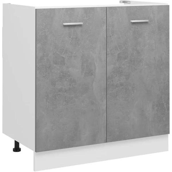 vidaXL - Sink Bottom Cabinet Chipboard - Concrete Grey - 80x46x81.5 cm