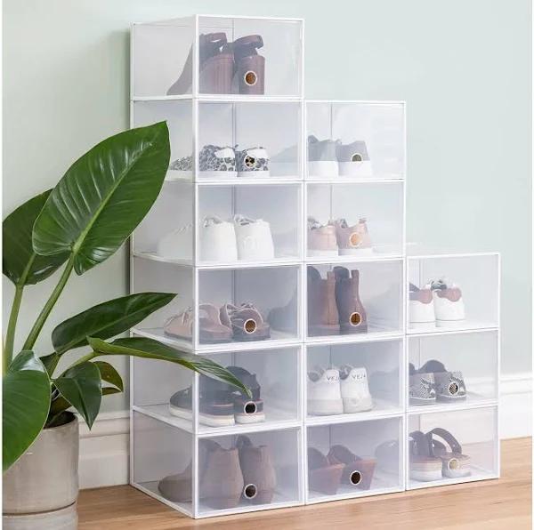 Inabox Stackable Shoe Organisers Portable Display Box Set of 14 - Clear - Earn Everyday Rewards, AfterPay Available