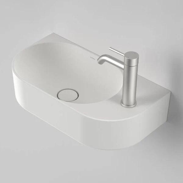 Caroma Liano II Hand Wall Basin 1 Tap Hole Matte White