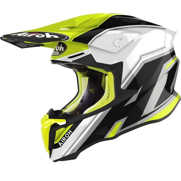 Airoh Twist 2.0 Shaken Yellow White Helmet XXL - Motocross Helmets