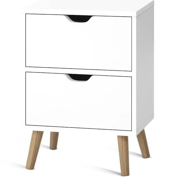 Artiss Bedside Tables Drawers Side Table Nightstand White Storage Cabinet - Wood