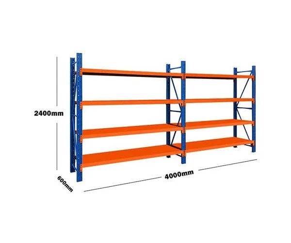 4m x 2.4m x 0.6m Skyteck Heavy Duty Metal Shelving for Garage Racking Storage Shelving Blue & Orange