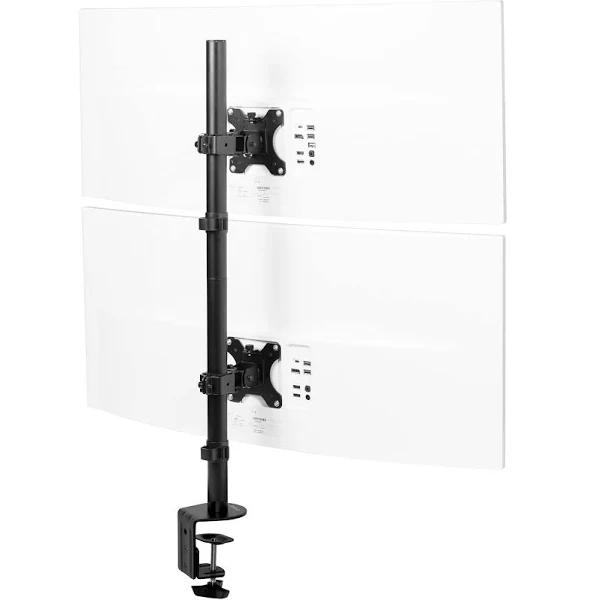 vivo Dual Vertically Stacked Ultra-Wide Monitor Desk Mount, Extra Tall Heavy Duty Adjustable Stand for 2 UltraWide Screens Up to 45 Inches, 25 lbs