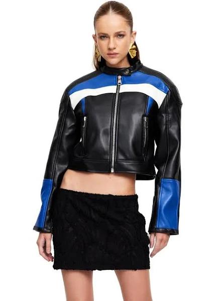 Nueve Biker Jacket - Black/Blue - L - Women's Jackets - Lioness Fashion | AfterPay Available